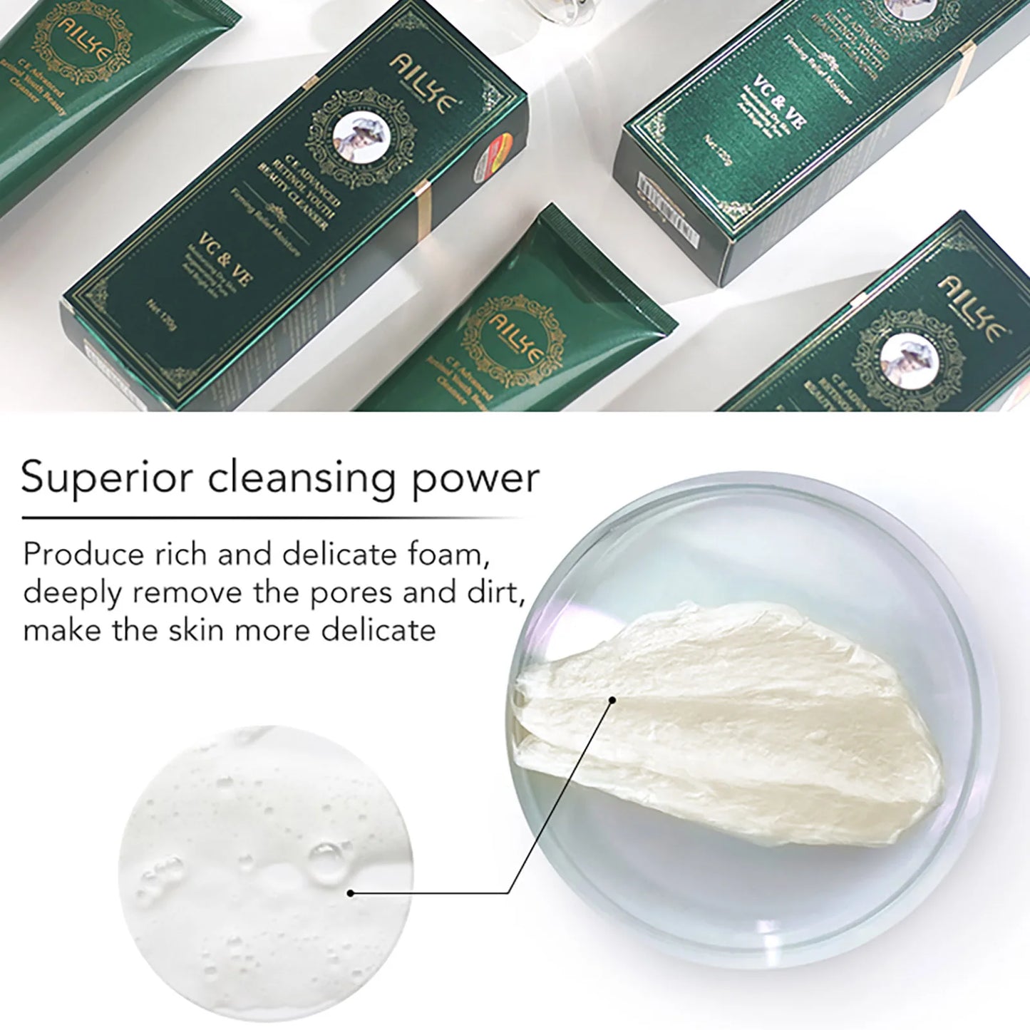 AILKE Retinol Cleanser: Dark Spots, Whitening, Vitamin C & Clean Skin