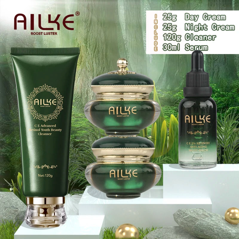 AILKE Retinol Set: Anti-Age, Tone Lightening, Black/Dark Skin