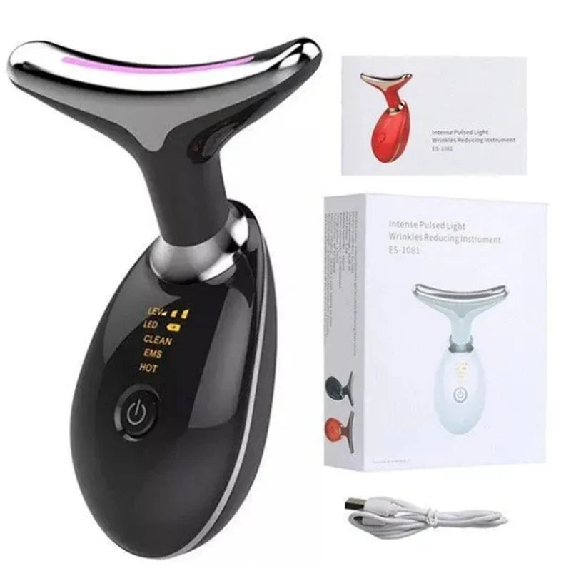 Rechargeable LED Tricolor Facial & Neck Massager