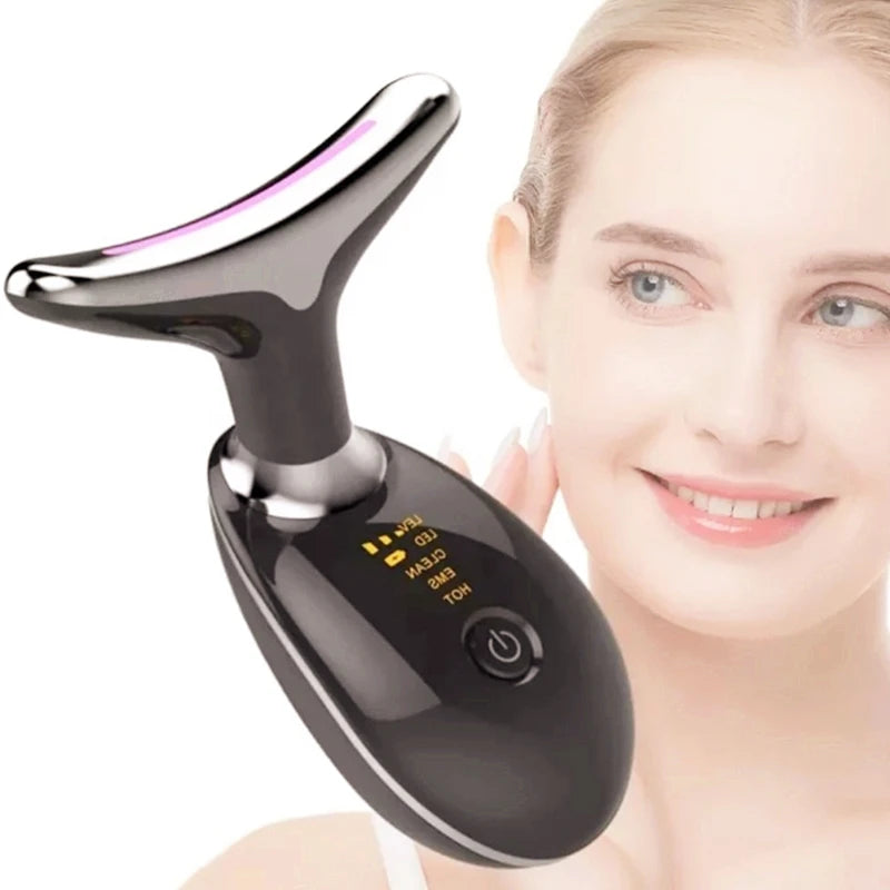 Rechargeable LED Tricolor Facial & Neck Massager