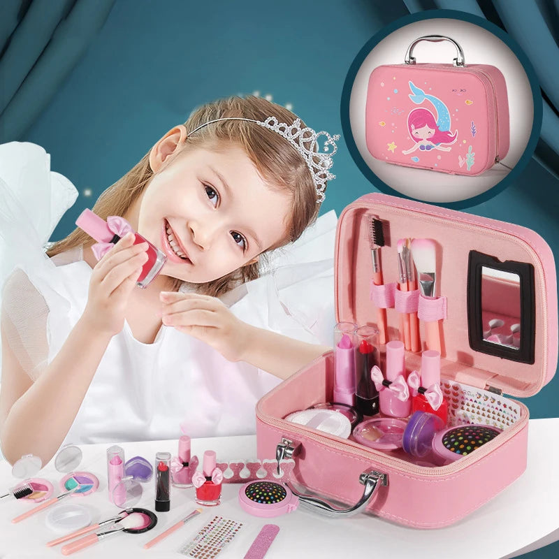 Fashion Kids Cosmetics Make Up Set Safe Washable Children's Makeup Set Box Princess Beauty Pretend Play Toys For Girl Baby Toys
