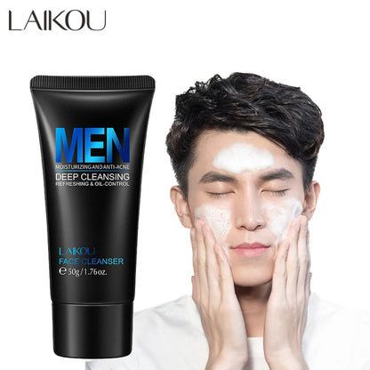 LAIKOU Men Facial Cleanser – Oil Control & Deep Moisturizing Face Wash