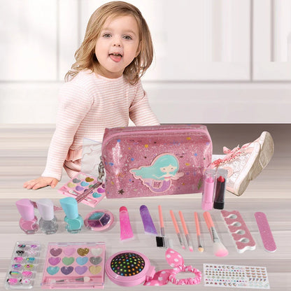 Fashion Kids Cosmetics Make Up Set Safe Washable Children's Makeup Set Box Princess Beauty Pretend Play Toys For Girl Baby Toys