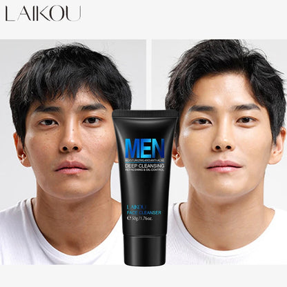 LAIKOU Men Facial Cleanser – Oil Control & Deep Moisturizing Face Wash