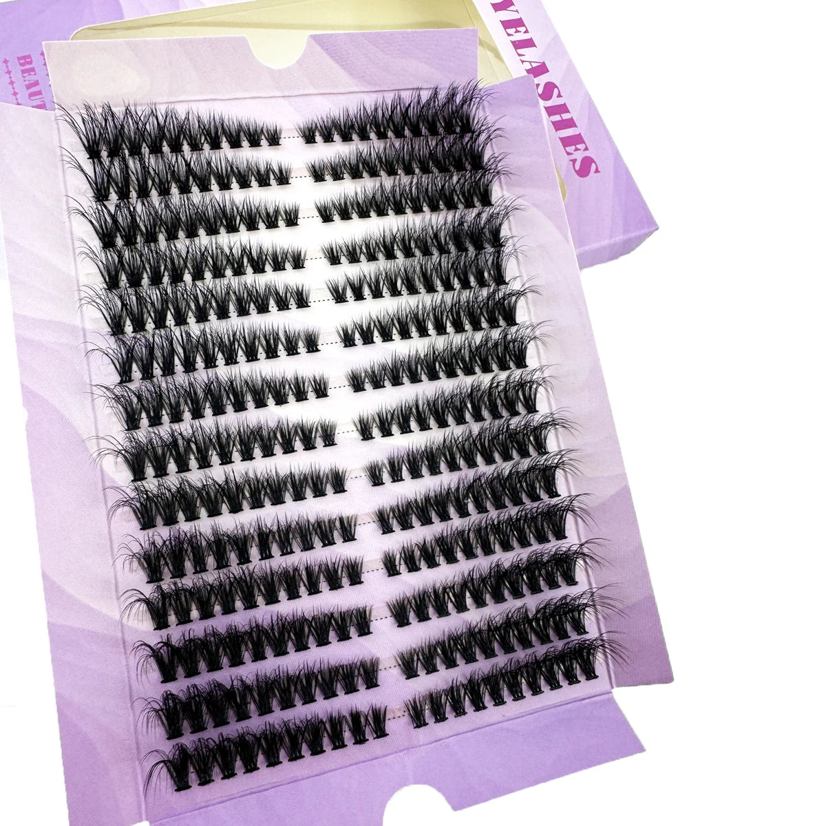 14-Row Fluffy Cat Eye Lash Clusters – Thick Volume Individual Extensions