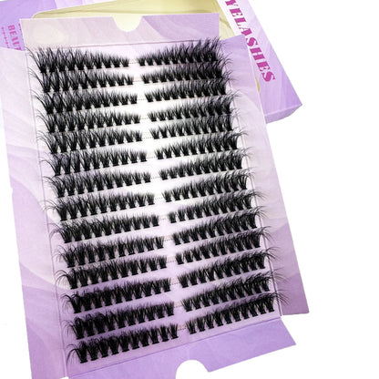 14-Row Fluffy Cat Eye Lash Clusters – Thick Volume Individual Extensions