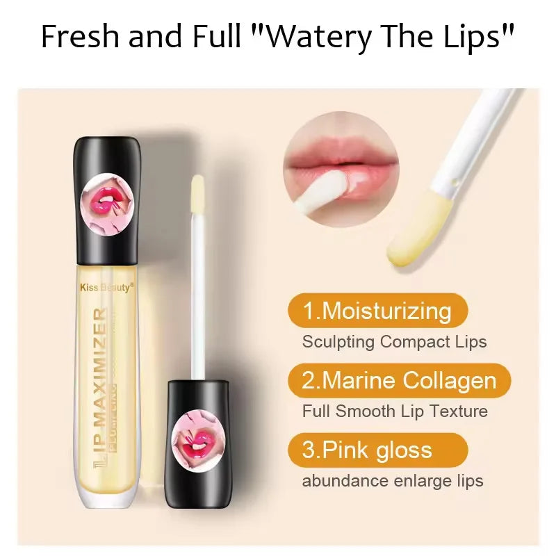 Fast Volumising Lip Plumper Serum – Moisturizing Sexy Lip Oil Gloss for Fuller Lips