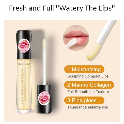 Fast Volumising Lip Plumper Serum – Moisturizing Sexy Lip Oil Gloss for Fuller Lips