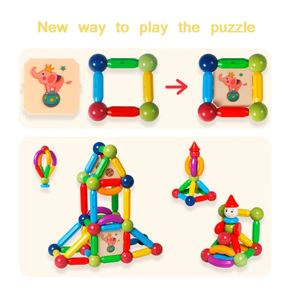 Romboss 10/26/48/78/101/136pcs Magnetic Constructor Building Blocks Toys Children Magic Magnet Stick Rod Montessori Toy Gifts