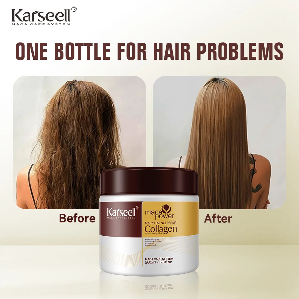 Karseell 2pcs Collagen Hair Treatment – Deep Repair Argan Oil Hair Mask for Dry & Damaged Hair