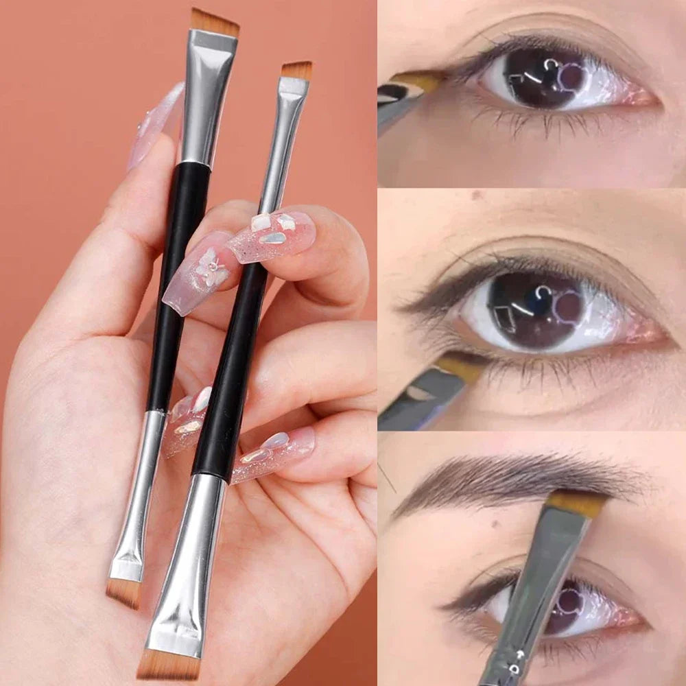 Professional Eyebrow & Eyeliner Brush Set – 15pcs Double-Headed
