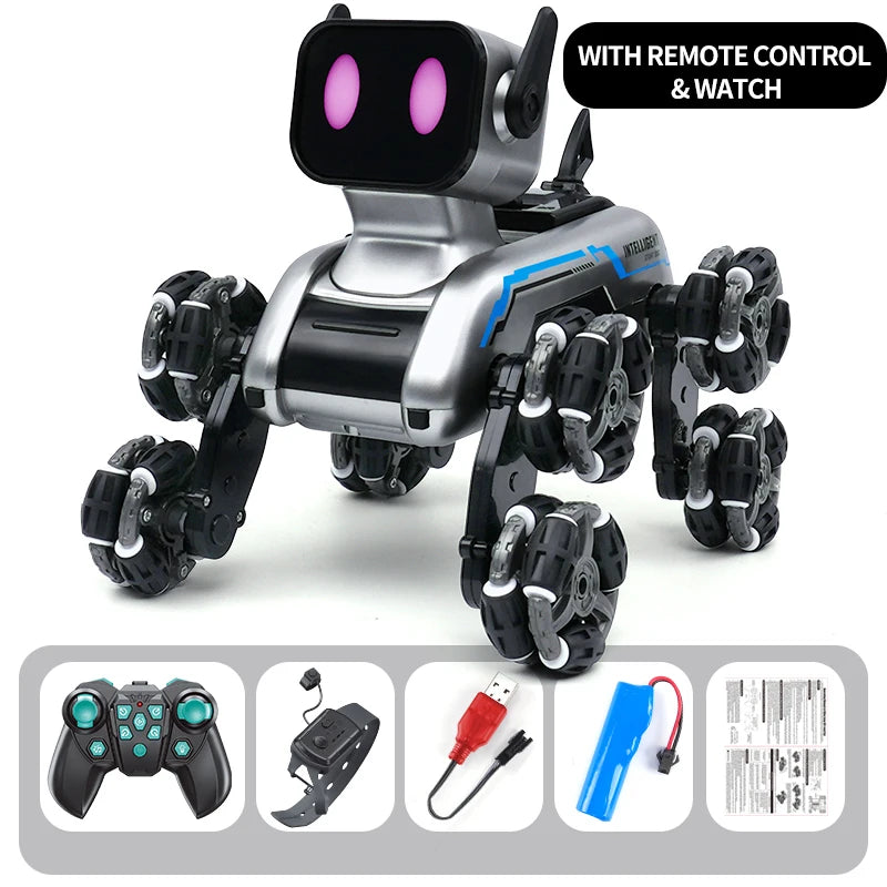 Smart RC Robot Dog Toy – Electric Stunt Pet with 8-Wheel Drift
