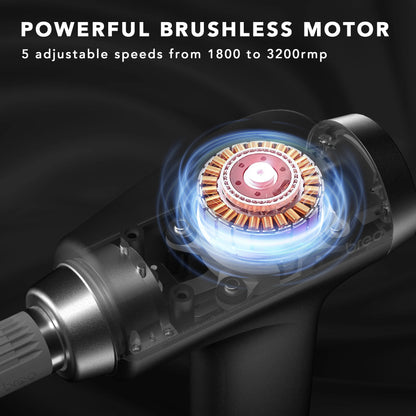 Professional Deep Tissue Muscle Massager with 5 Heads & Extension Handle