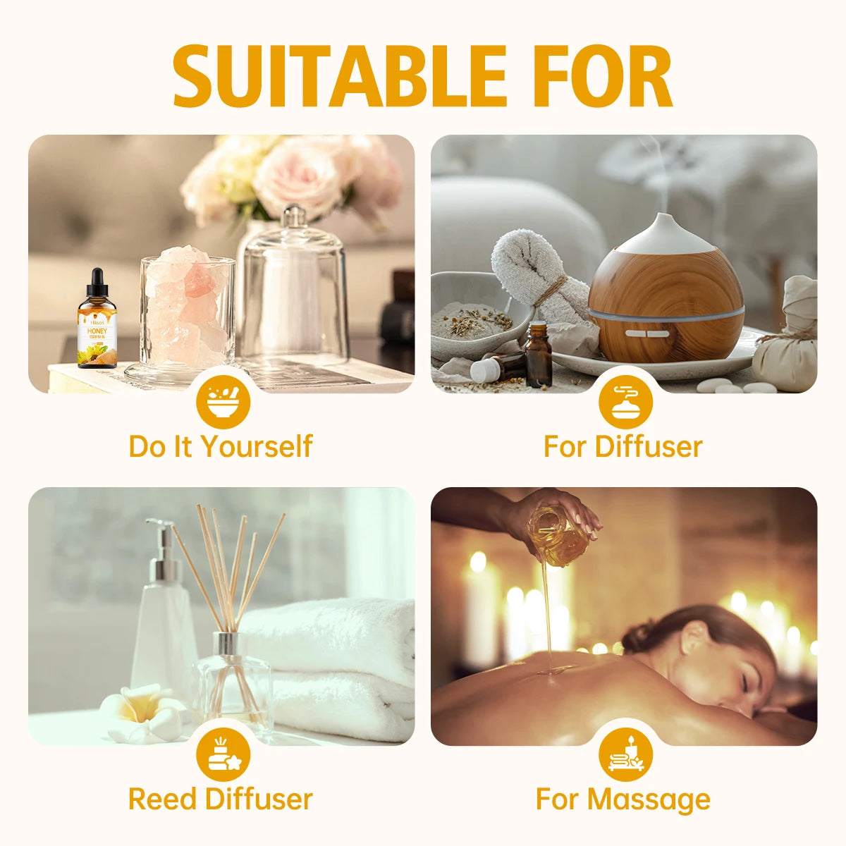 Honey Essential Oil 30ml – Skin & Hair Care, Massage & Aromatherapy