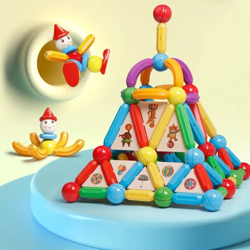 Romboss 10/26/48/78/101/136pcs Magnetic Constructor Building Blocks Toys Children Magic Magnet Stick Rod Montessori Toy Gifts