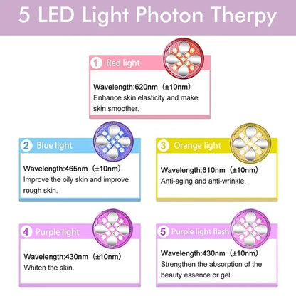 EMS 5-in-1 Facial Massager with 4D Head & LED Light Therapy