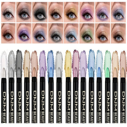 16-Color Pearlescent Eyeliner – Glitter Waterproof Long-Lasting Eye Makeup