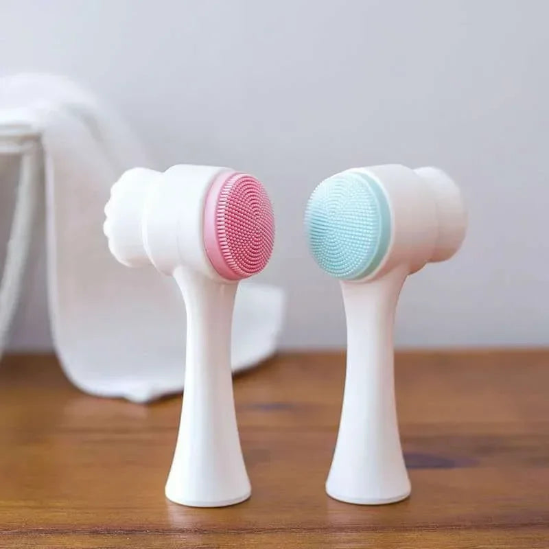 Silica Gel Facial Cleansing Brush – Double-Sided Exfoliating & Pore Cleaner