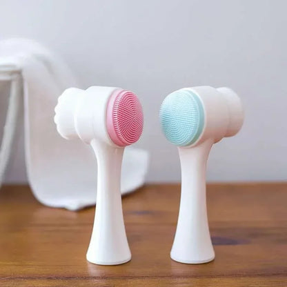 Silica Gel Facial Cleansing Brush – Double-Sided Exfoliating & Pore Cleaner