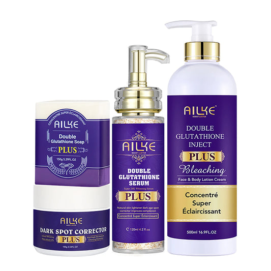AILKE Double Glutathione PLUS Set: 4-in-1 Dark Spot Corrector & Whitening System for Even Skin Tone