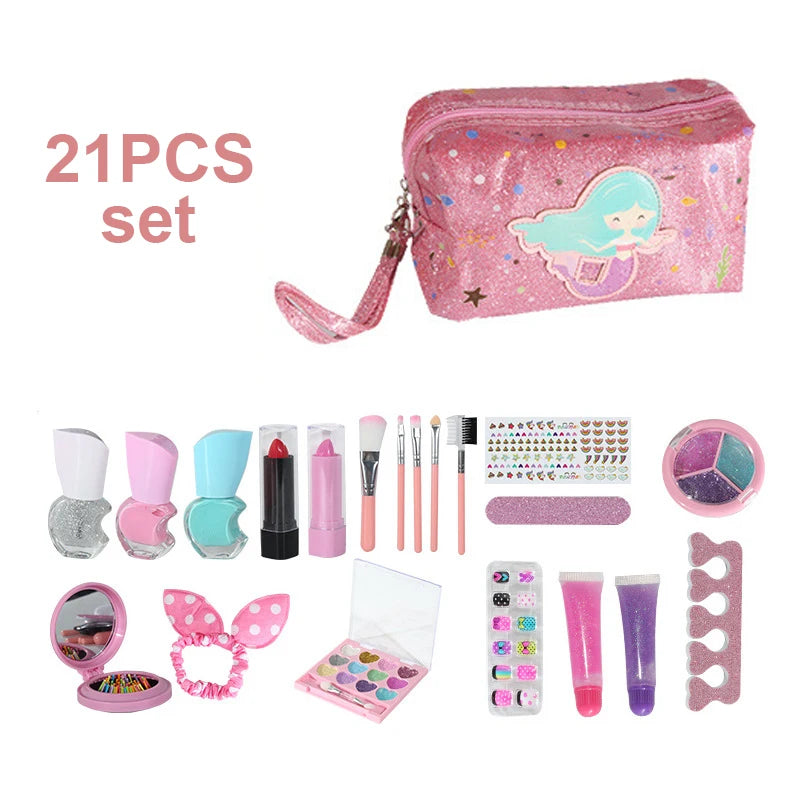 Fashion Kids Cosmetics Make Up Set Safe Washable Children's Makeup Set Box Princess Beauty Pretend Play Toys For Girl Baby Toys