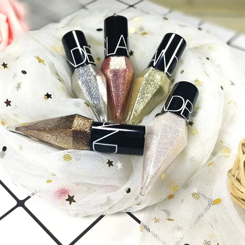 Diamond Shiny Eyeshadow & Eyeliner – Waterproof Glitter Silver & Rose Gold
