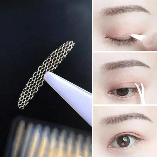 240pcs Invisible Double Fold Eyelid Tape – Natural Clear & Beige Eye Makeup Stickers
