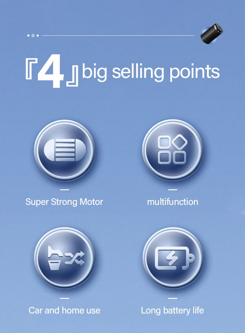 Car and home dual-purpose cordless vacuum cleaner, 3-in-1 rechargeable powerful handheld vacuum cleaner, 2000*2 battery