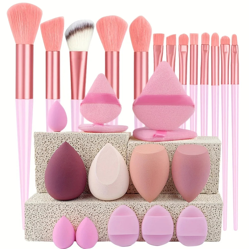 8-29Pcs Professional Makeup Brush Kit – Soft Eyeshadow & Foundation Brushes
