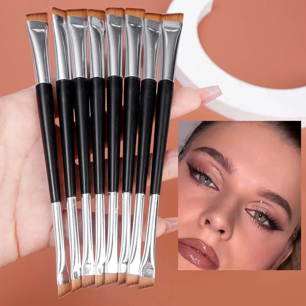 Professional Eyebrow & Eyeliner Brush Set – 15pcs Double-Headed