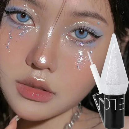 Diamond Shiny Eyeshadow & Eyeliner – Waterproof Glitter Silver & Rose Gold