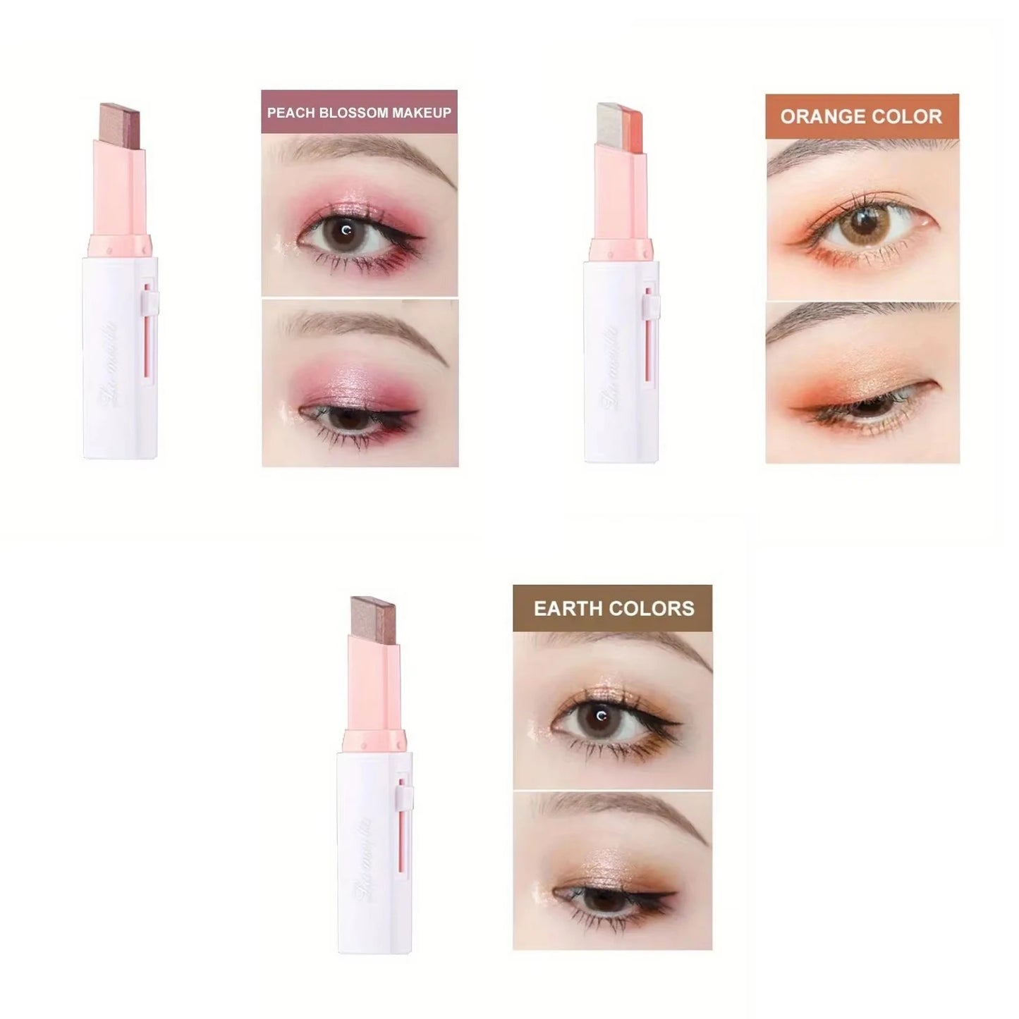 Two-Color Gradient Eyeshadow Stick – 3D Natural Long-Lasting Makeup