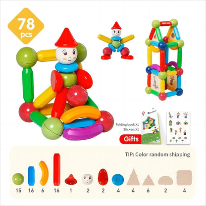 Romboss 10/26/48/78/101/136pcs Magnetic Constructor Building Blocks Toys Children Magic Magnet Stick Rod Montessori Toy Gifts