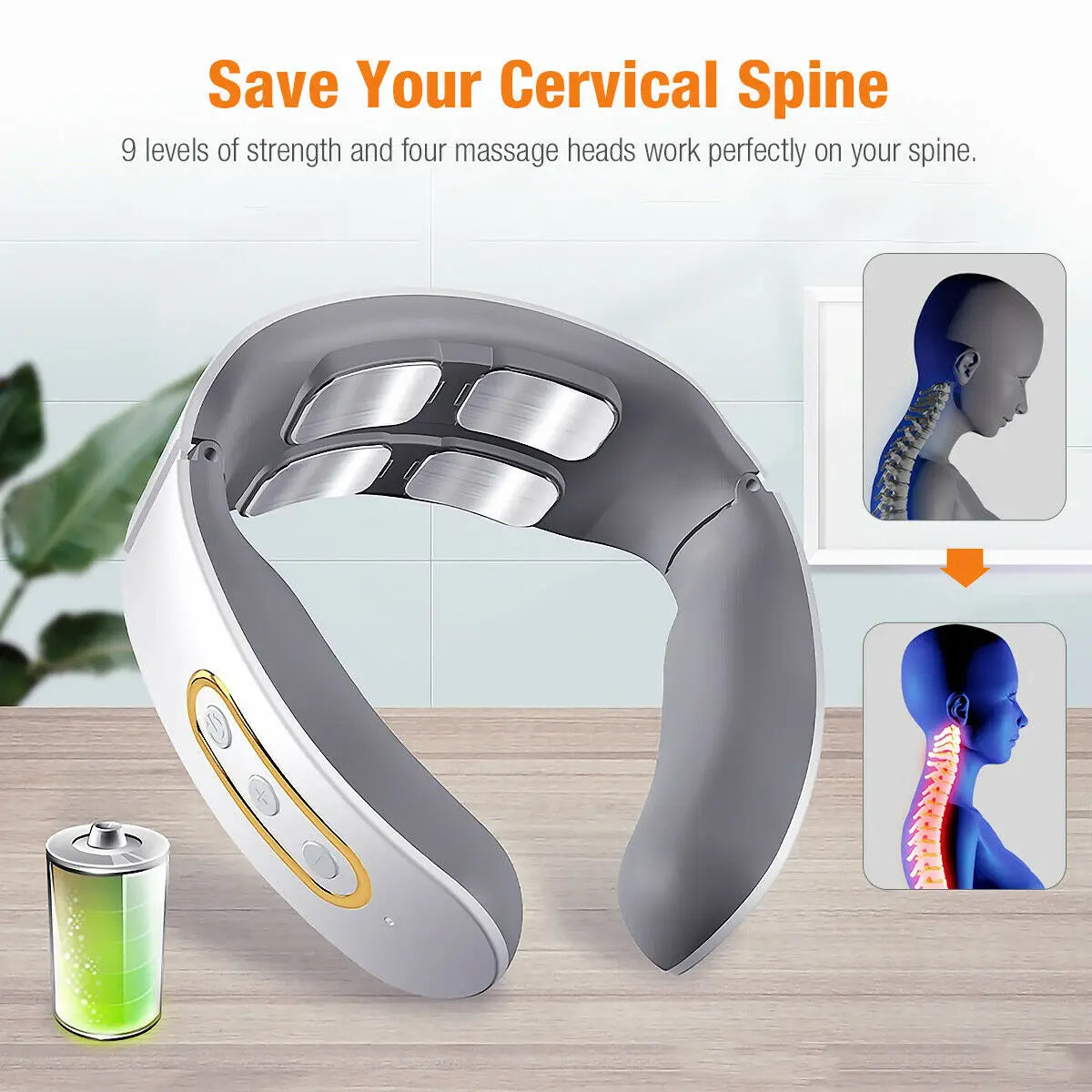 4 Head Kneading TENS with Heating & Magnetic Therapy