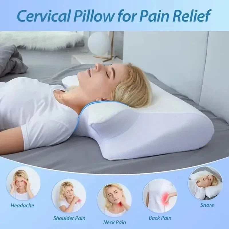 Butterfly Memory Foam Neck Pillow – Ergonomic 2-in-1 Contour Pillow