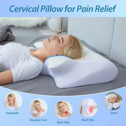 Butterfly Memory Foam Neck Pillow – Ergonomic 2-in-1 Contour Pillow