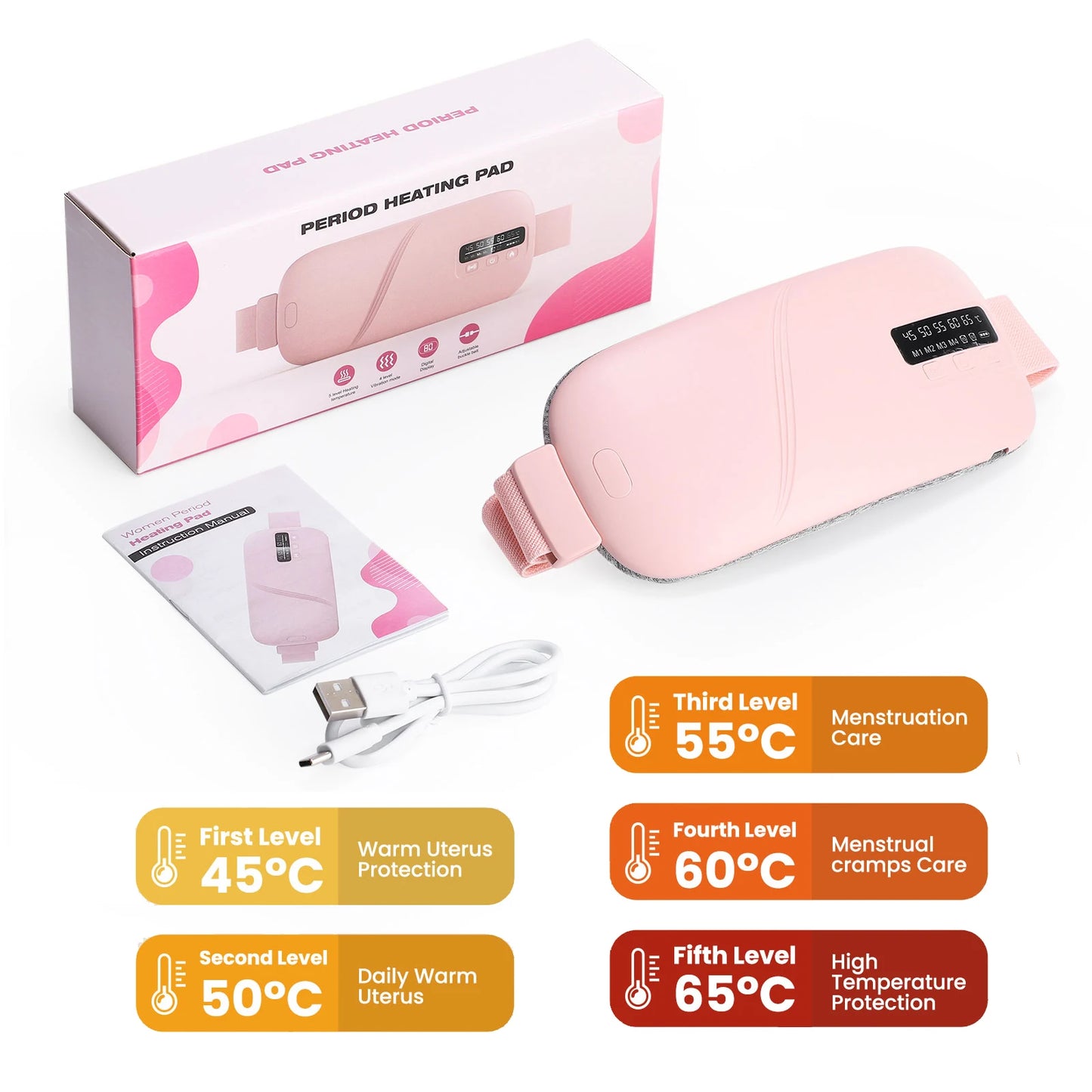 Electric Heating Pad Belt – Menstrual Cramp Relief & Abdominal Massager