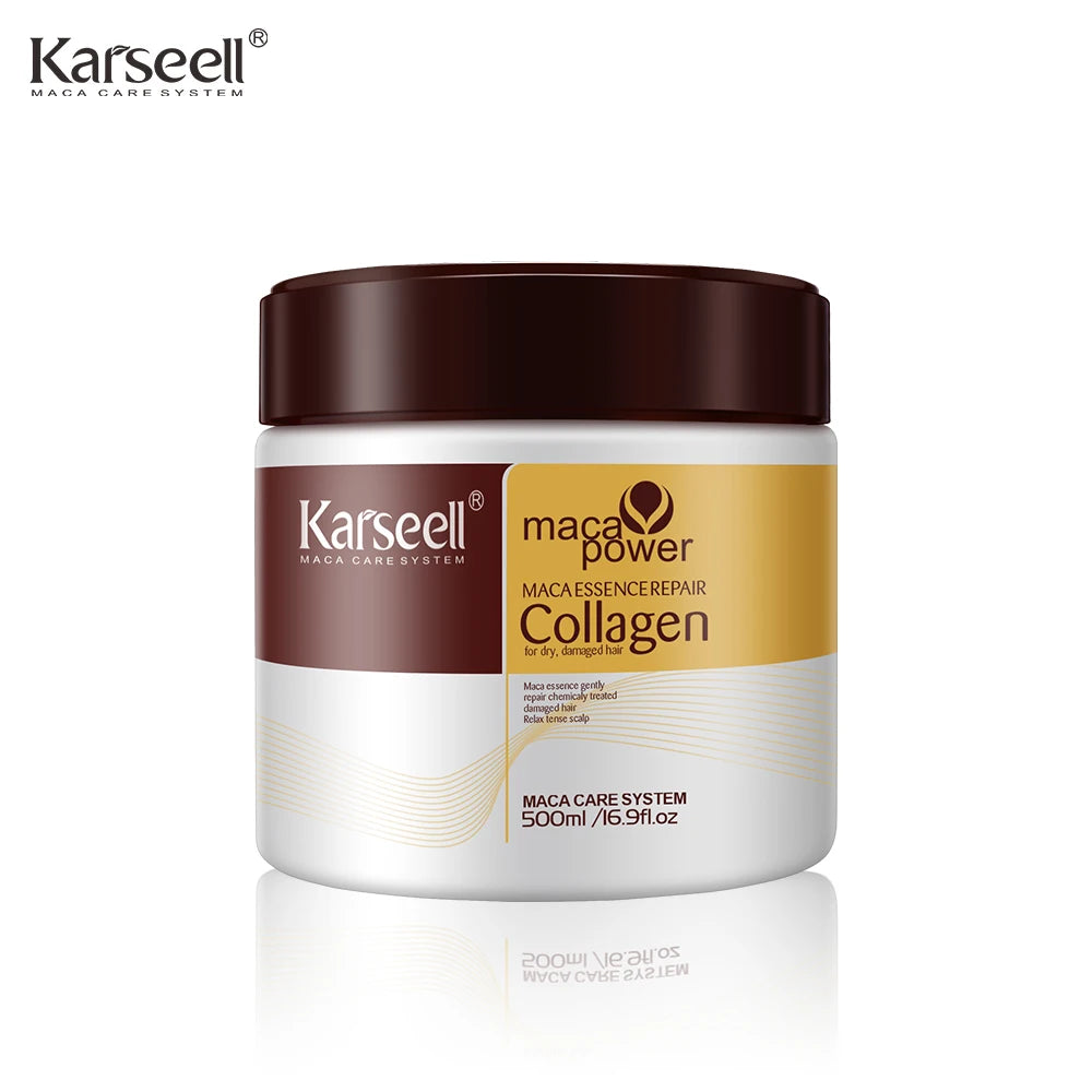 Karseell 500ml Collagen Hair Treatment – Deep Repair Argan Oil Hair Mask for Dry & Damaged Hair