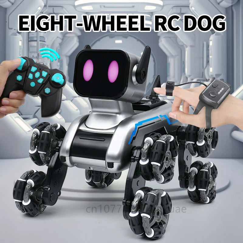 Smart RC Robot Dog Toy – Electric Stunt Pet with 8-Wheel Drift
