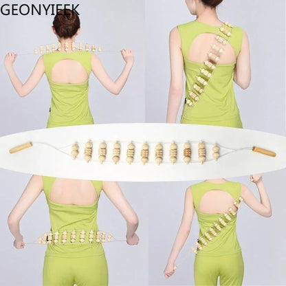 Wood Back Massage Roller Rope – Cellulite & Pain Relief Tool