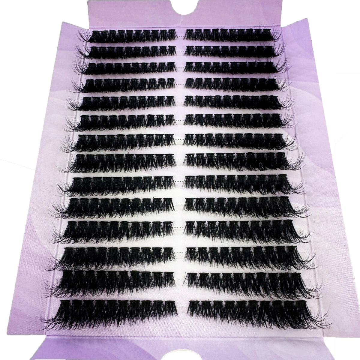 14-Row Fluffy Cat Eye Lash Clusters – Thick Volume Individual Extensions
