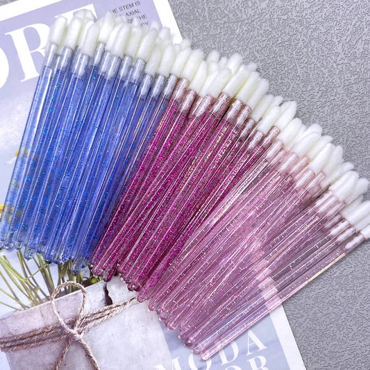 50/1000 PCS Disposable Lip Brush – Lipstick & Gloss Applicator Wands