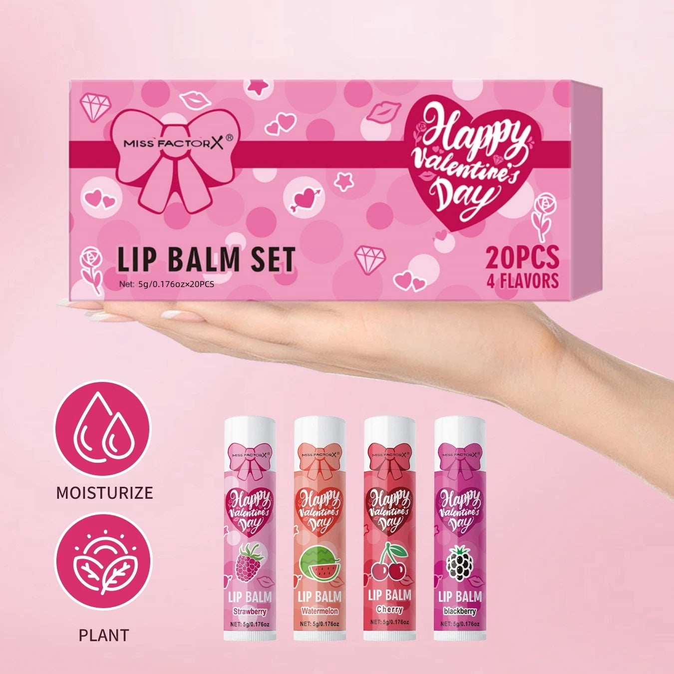 20PCS Luxury Lip Balm Set – Hydrating & Glossy for Dry Lips