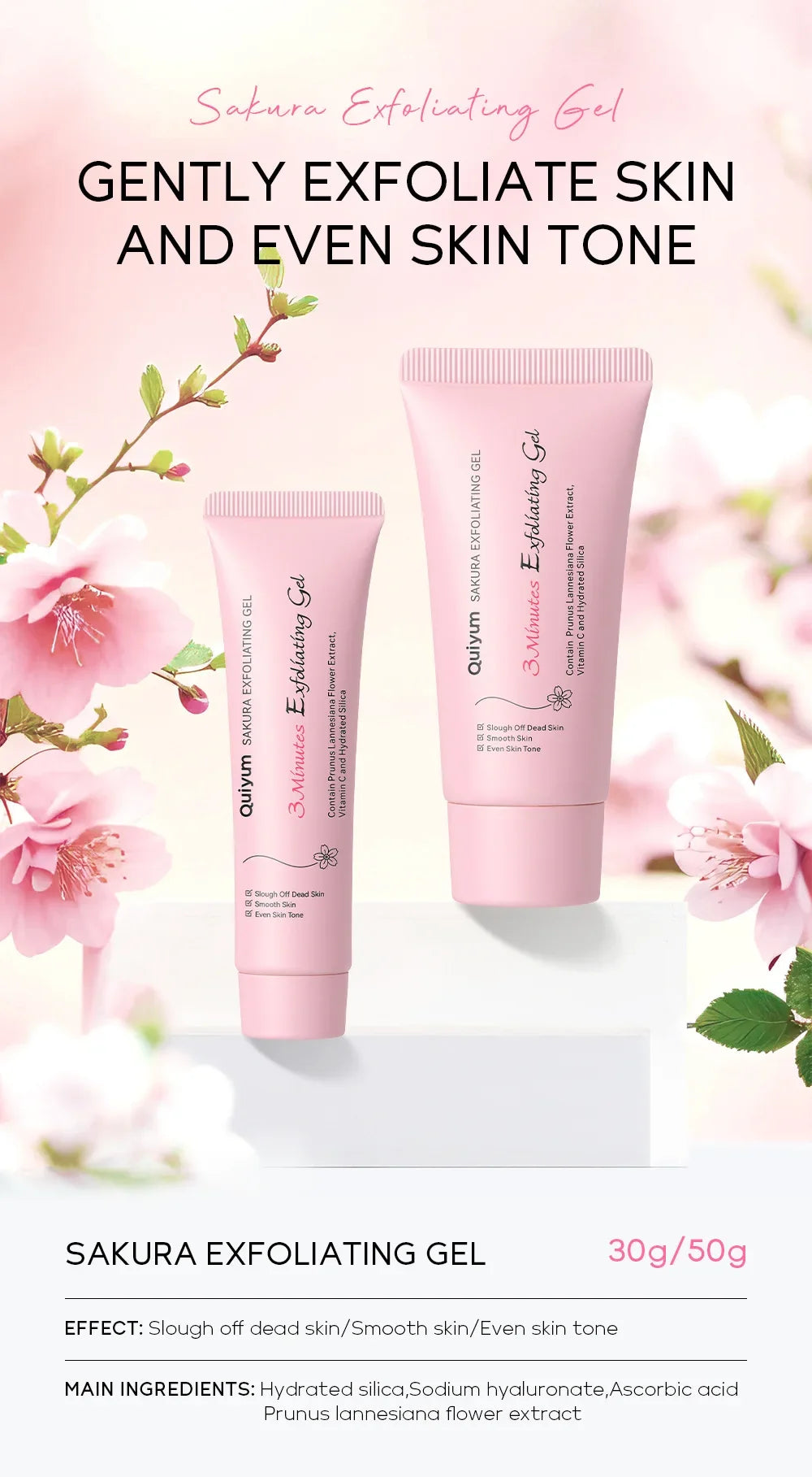 Sakura Peeling Gel – K-Beauty Exfoliating & Brightening Scrub