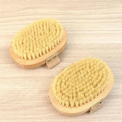 SPA Wooden Body Brush – Natural Boar Bristle Exfoliating Bath Brush