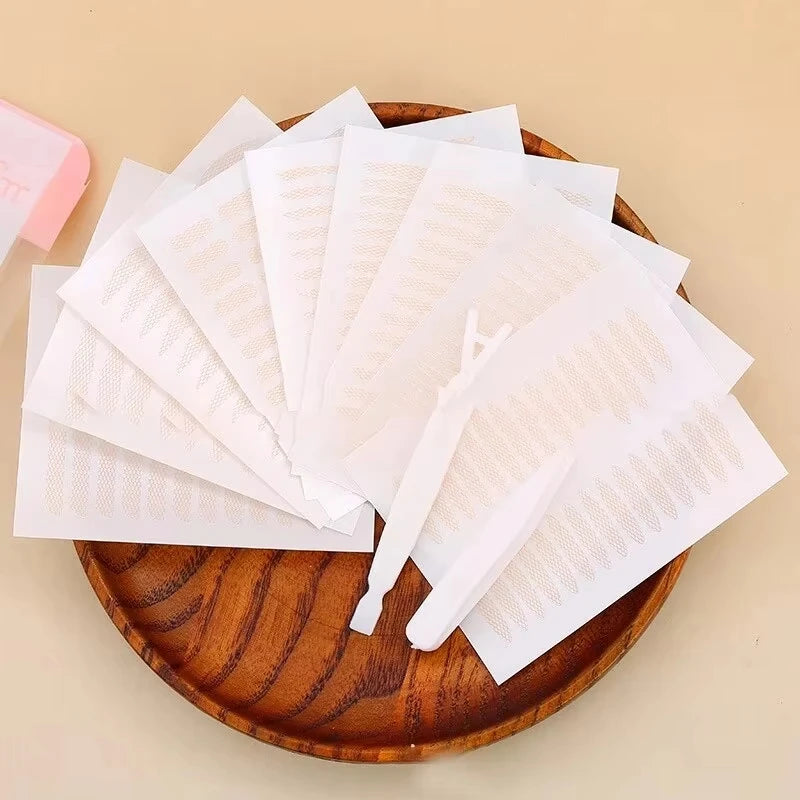 240pcs Invisible Double Fold Eyelid Tape – Natural Clear & Beige Eye Makeup Stickers