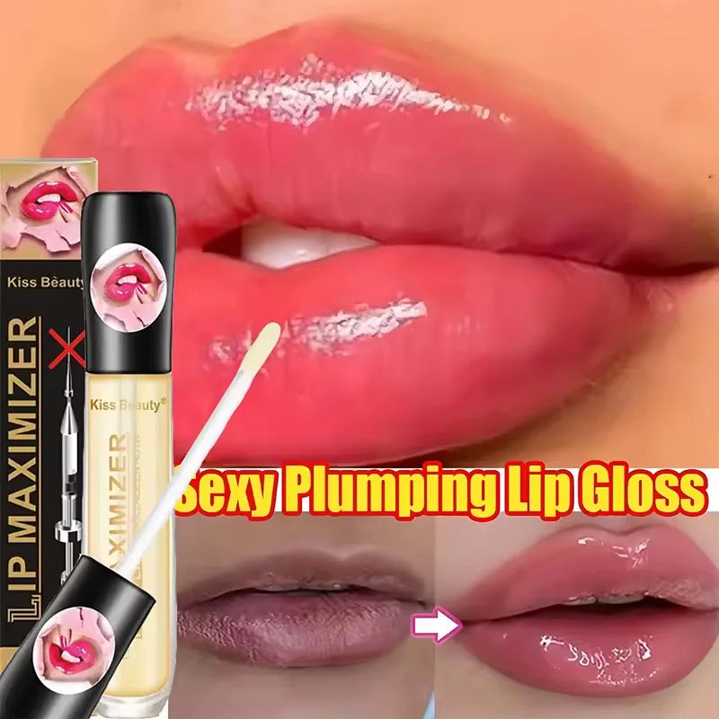 Fast Volumising Lip Plumper Serum – Moisturizing Sexy Lip Oil Gloss for Fuller Lips