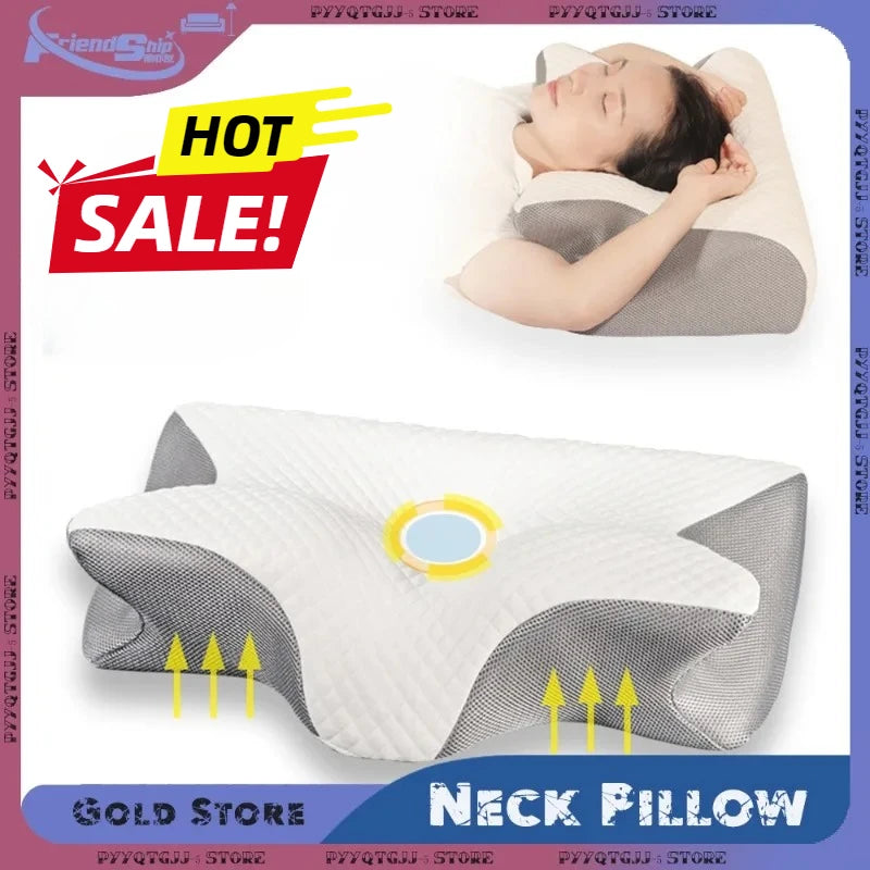 Butterfly Memory Foam Neck Pillow – Ergonomic 2-in-1 Contour Pillow