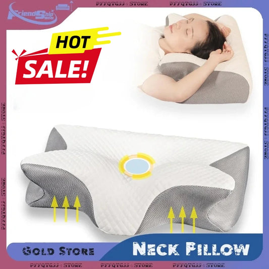 Butterfly Memory Foam Neck Pillow – Ergonomic 2-in-1 Contour Pillow