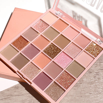25-Color Oatmeal Milk Tea Eyeshadow Palette – Sparkling Pearls & Gentle Browns